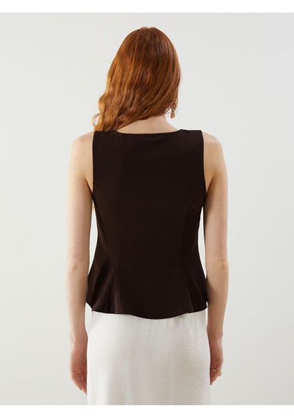 Yeni Sezon Kare Yaka Peplum Bluz - S5PA86Z8