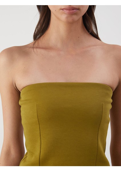 Yeni Sezon Straplez Yaka Peplum Bluz - S5PA96Z8
