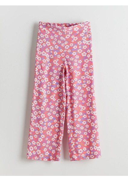 Yeni Sezon Beli Lastikli Cicekli Kiz Cocuk Pantolon - S5JI95Z4