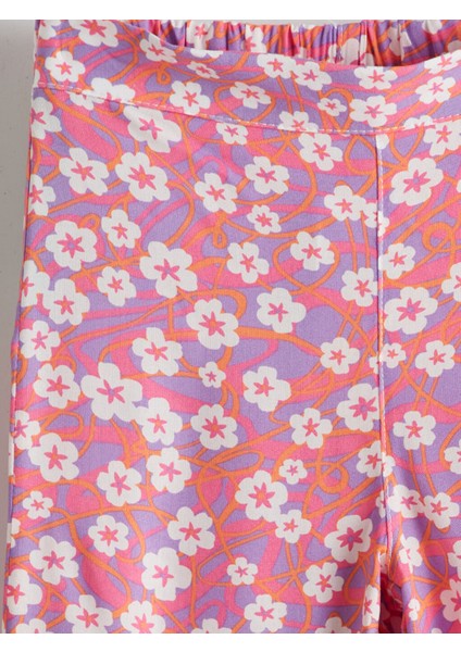 Yeni Sezon Beli Lastikli Cicekli Kiz Cocuk Pantolon - S5JI95Z4