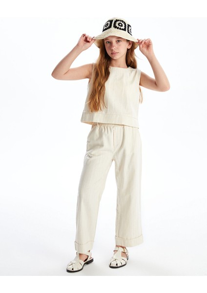 Yeni Sezon Bisiklet Yaka Kiz Cocuk Crop Bluz - S5ER92Z4