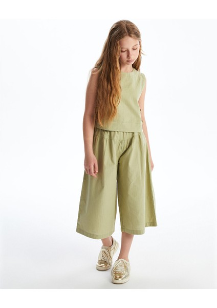Yeni Sezon Bisiklet Yaka Fiyonk Detayli Kiz Cocuk Crop Bluz - S5ER94Z4