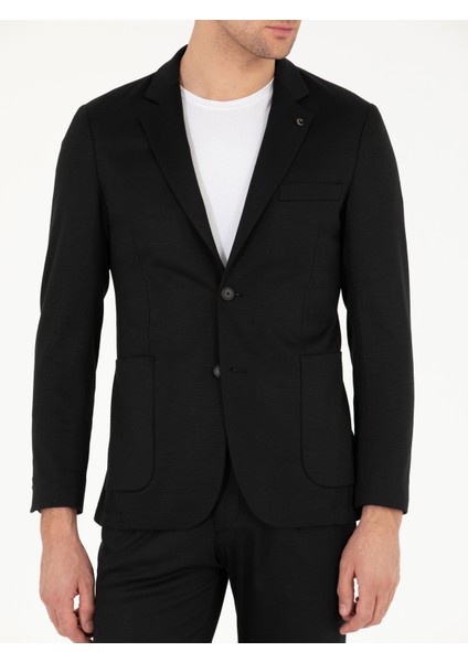 Erkek Siyah Slim Fit Ceket 50265271-VR046