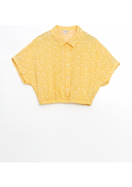 Yeni Sezon Cicekli Kiz Cocuk Crop Bluz - S5JR12Z4