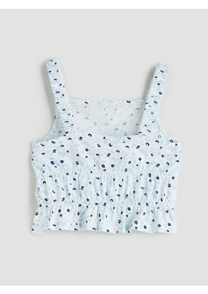 Yeni Sezon Kare Yaka Cicekli Kiz Cocuk Crop Bluz - S5K551Z4 fiyatları
