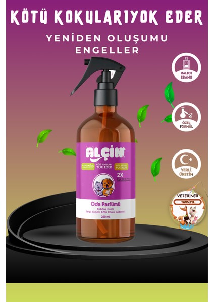 Kedi Kumu ve Tuvaleti Koku Giderici, Bubble Gum Parfümü Spreyi