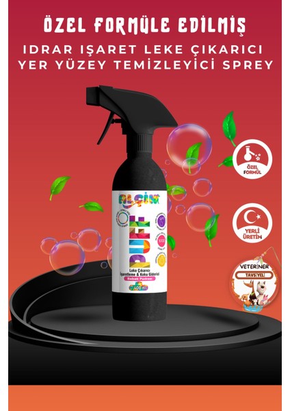 Kedi Köpek İdrar Leke Çıkarıcı Sprey Bebek Pudra Kokulu 400 ml Kolay Uygulama