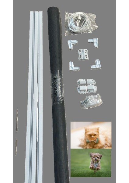 17X25KEDİ Teli Kapı Sinekliği Söktak Demonte Beyaz