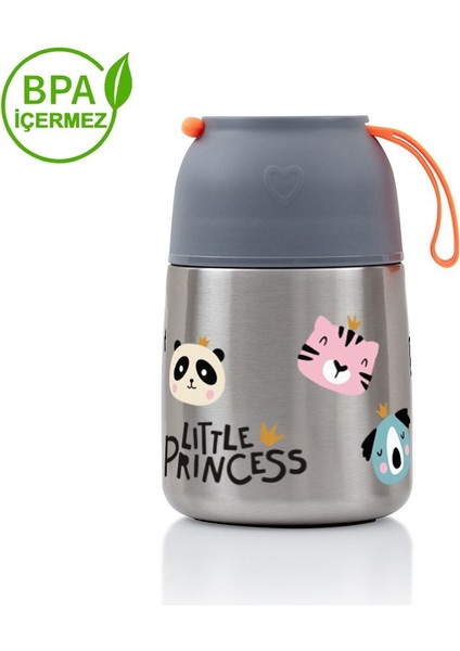 450ML Baskılı Bebek Mama Saklama Termosu Vakumlu Çift Taraflı Termos