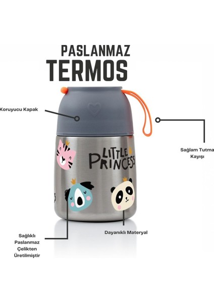 450ML Baskılı Bebek Mama Saklama Termosu Vakumlu Çift Taraflı Termos fiyatları