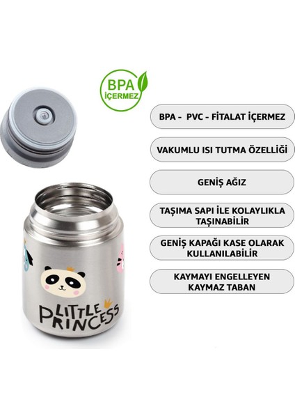 450ML Baskılı Bebek Mama Saklama Termosu Vakumlu Çift Taraflı Termos modelleri