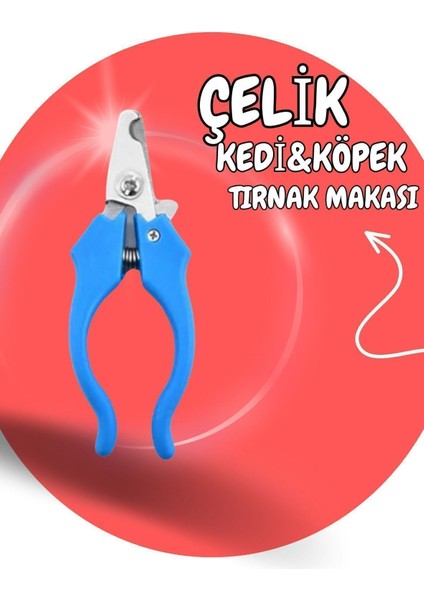 Çelik Kedi Köpek Tırnak Makası 12 cm Mavi