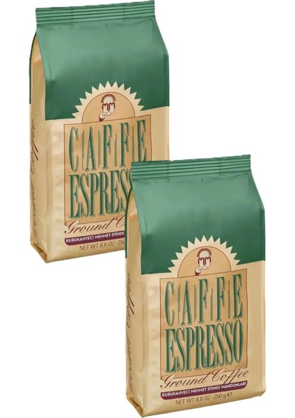 Kurukahveci Mehmet Efendi Caffe Espresso Öğütülmüş Espresso Kahve 250 gr x 2 Adet
