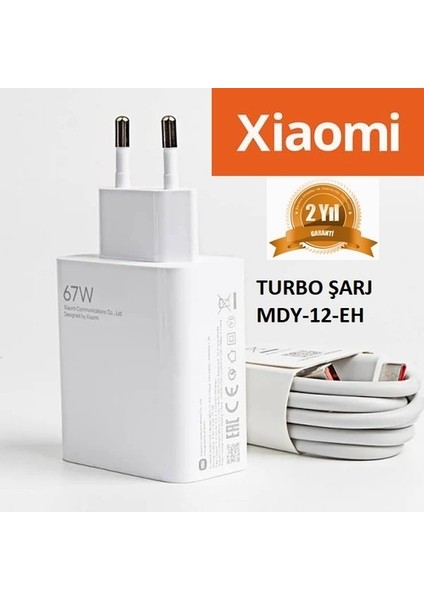Xiaomi Uyumlu Type-C 67W 6A Myd-12-Eh Turbo Hızlı Şarj Note Mi 8 9 9t 9 Se Pro
