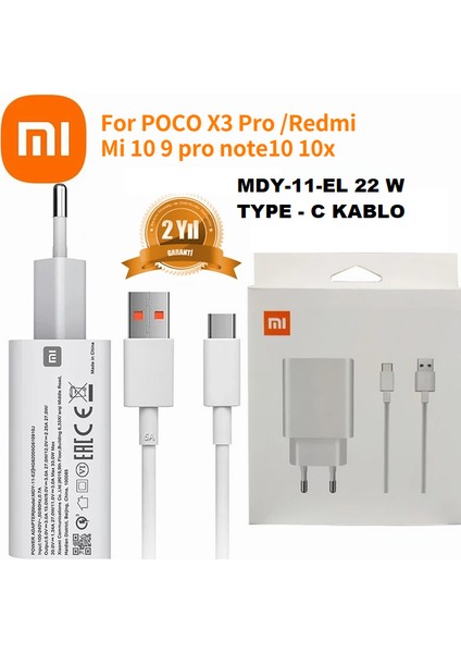 Xiaomi Redmi Mi Uyumlu Type-C Turbo Data Kablo ve MDY10EF Hızlı Şarj Cihazı