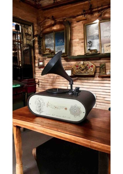 Ahşap Gramofon – Tüm Plak Formatlarını Çalan & Bluetooth Özellikli Pikap | Şık ve Vintage Tasarım Plakçalar