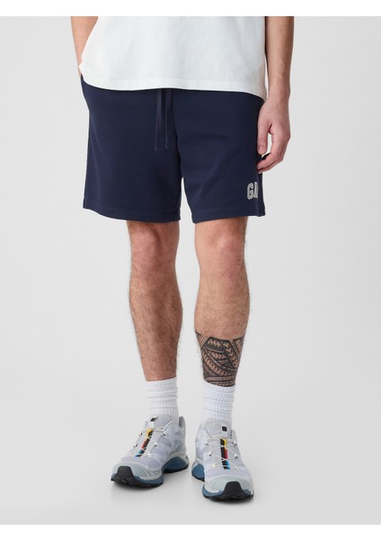 Erkek Lacivert 8'' Gap Logo Fransız Havlu Kumaş Şort