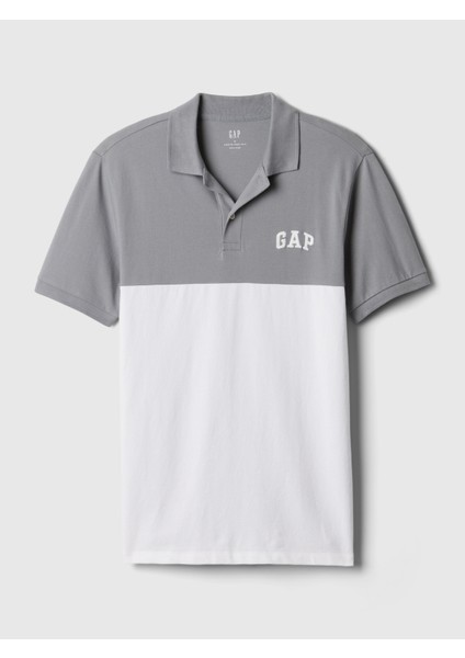 Erkek Gri Gap Logo Colorblock Pique Polo Yaka T-Shirt fiyatları
