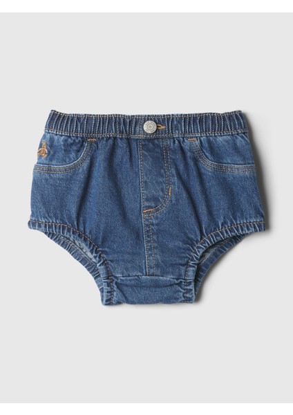 Bebek Koyu Mavi Denim Şort