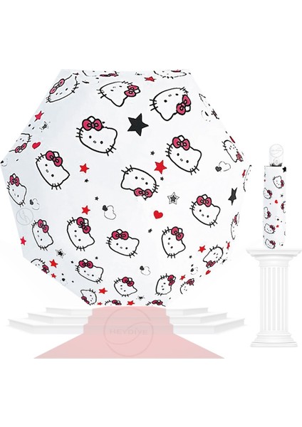 Fantastik Kids (UV99+ Güneş / Yağmur) Hello Kitty Otomatik Aç/kapa Şemsiye