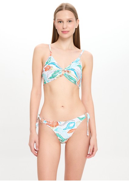 Çok Renkli Dokulu Geniş Üçgen Bikini Takımı 25SW002ST