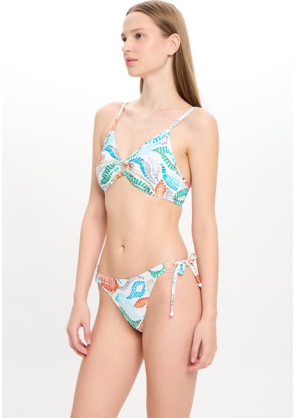 Çok Renkli Dokulu Geniş Üçgen Bikini Takımı 25SW002ST