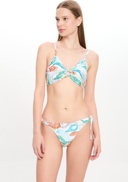 Çok Renkli Dokulu Geniş Üçgen Bikini Takımı 25SW002ST