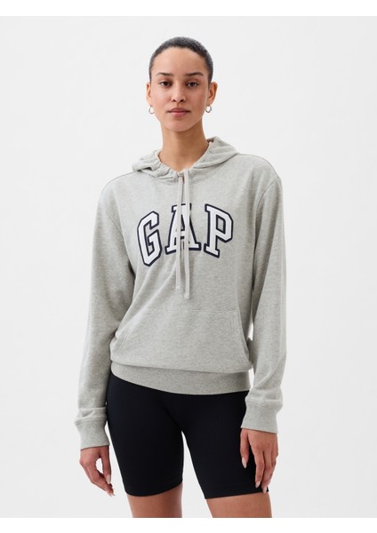 Kadın LIGHT HEATHER GREY B08 Gap Logo Havlu Kumaş Sweatshirt