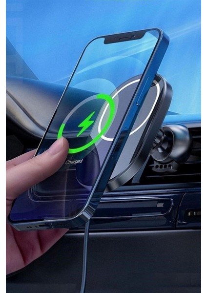 15W Mıknatıslı Takılabilen Hızlı Şarj Tüm Cihaz ve Araçlara Uyumlu Araç Içi Şarj Cihazı
