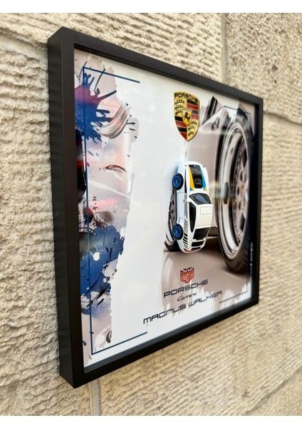 Porsche 911 Carrera 21X21 cm Çerçeveli Metal Levha Baskı fiyatları