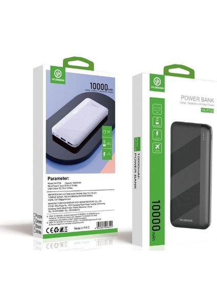 Mikro Type-C USB Hızlı Şarj Edebilen 10000 Mah Powerbank