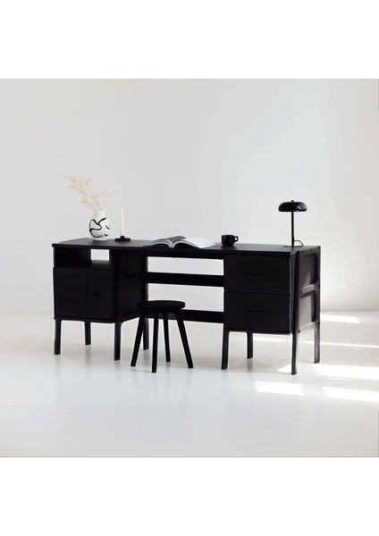 Terra Ahşap Çalışma Masası 180X60 Siyah Renk CPT4640-180