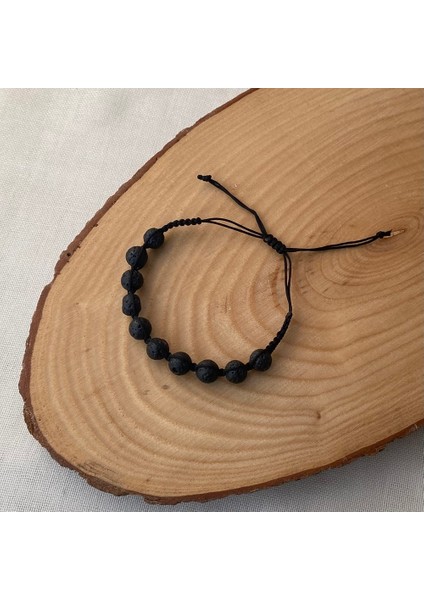 8 mm Lav Taşlı Doğal Taş Makrome Bileklik