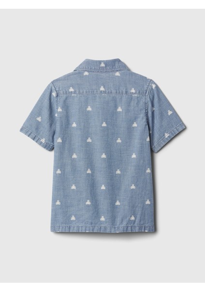 Erkek Bebek Mavi Brannan Bear Işlemeli Denim Gömlek fiyatları