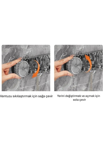 Güçlü Lüks Vantuzlu Askılık