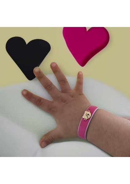 E Harfine Özel 14 Ayar Altın Plakalı Pembe Derili Ayıcık Motifli Hediye BILEKLIK-458HARF