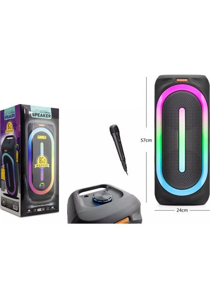 WR196 Rgb Işıklı Tws Destekli Bluetooth / USB / Sd Müzik Kutusu | Taşınabilir Hoparlör