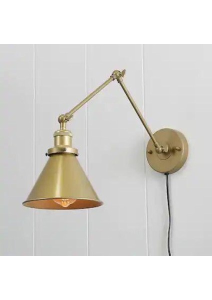 Retro Eskitme Kaplama Kablolu Fişli Metal Mafsallı Akrobatik Dekoratif Rustik Aplik