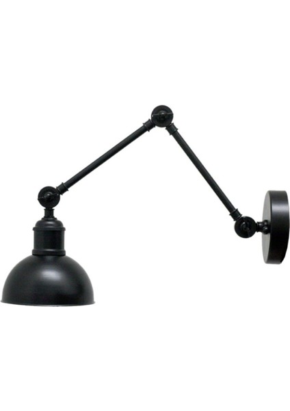 Rıolight RETRO11,RUSTİK,VİNTAGE Siyah 1XE27 Duylu Hareketli Başlık Akrobat Duvar Aplik