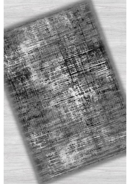 Siyah Gri Eskitme Desenli Halı Dijital Baskılı Pamuk Kaymaz Tabanlı Yıkanabilir Yazlık Halısı modelleri