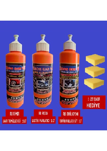3 LÜ SET Jant Temizleyici 1 KG - Lastik Parlatıcı 1 KG - Torpido Sütü 1 KG fiyatları