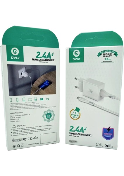 2.4A Type-C USB Şarj Aleti Dvıp ZX-Y100C