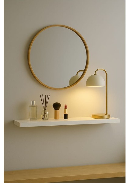 70 cm Mat Beyaz Mdf Gizli Bağlantı Duvar Rafı Dresuar Dekoratif Raf