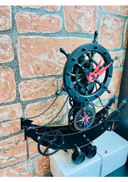 Gemi Tasarım Sürekli Hareket Eden Çarklı ve Pusulalı Sıradışı Metal Saat fiyatları