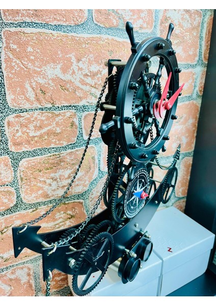 Gemi Tasarım Sürekli Hareket Eden Çarklı ve Pusulalı Sıradışı Metal Saat fırsatları