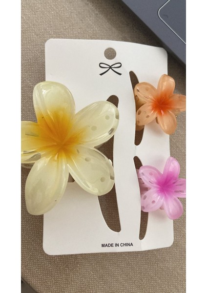 Lotus Toka 3 Lü Set Şık Renk ve Model Sarı-Oranj-Pembe Yaz sıcakları için ideal şık 3 lü toka seti modelleri