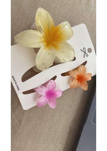 Lotus Toka 3 Lü Set Şık Renk ve Model Sarı-Oranj-Pembe Yaz sıcakları için ideal şık 3 lü toka seti fırsatları