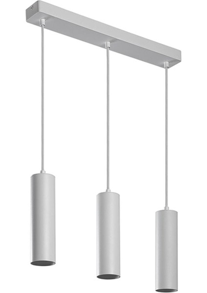 Mylights Beyaz Ada Üstü LED Avize Os-Ram Ledli 3000K Üçlü LED Avize