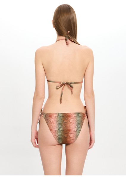 Kadın Çok Renkli Yılan Desenli Küçük Üçgen Bikini Takımı 25SW009ST modelleri