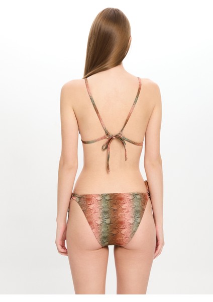 Kadın Çok Renkli Yılan Desenli Küçük Üçgen Bikini Takımı 25SW009ST fırsatları